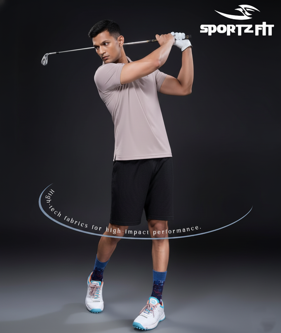 Men Collar Neck T-Shirt  | Beige | XL |  SBT09